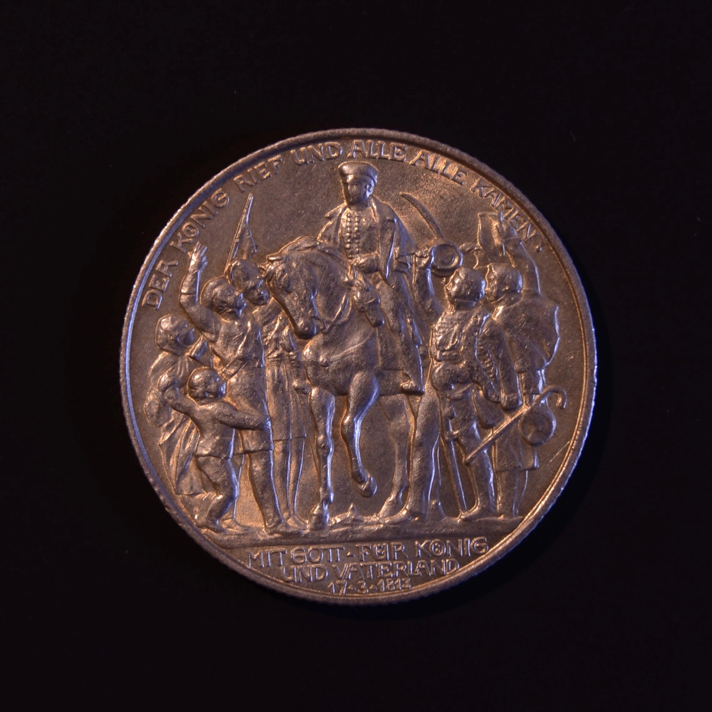 Марк 1913 A — Битва Наций Лейпциг, Германская империя, Серебро, Империя Дью, 1913, 2 Марка, серебро, состояние UNC — аверс