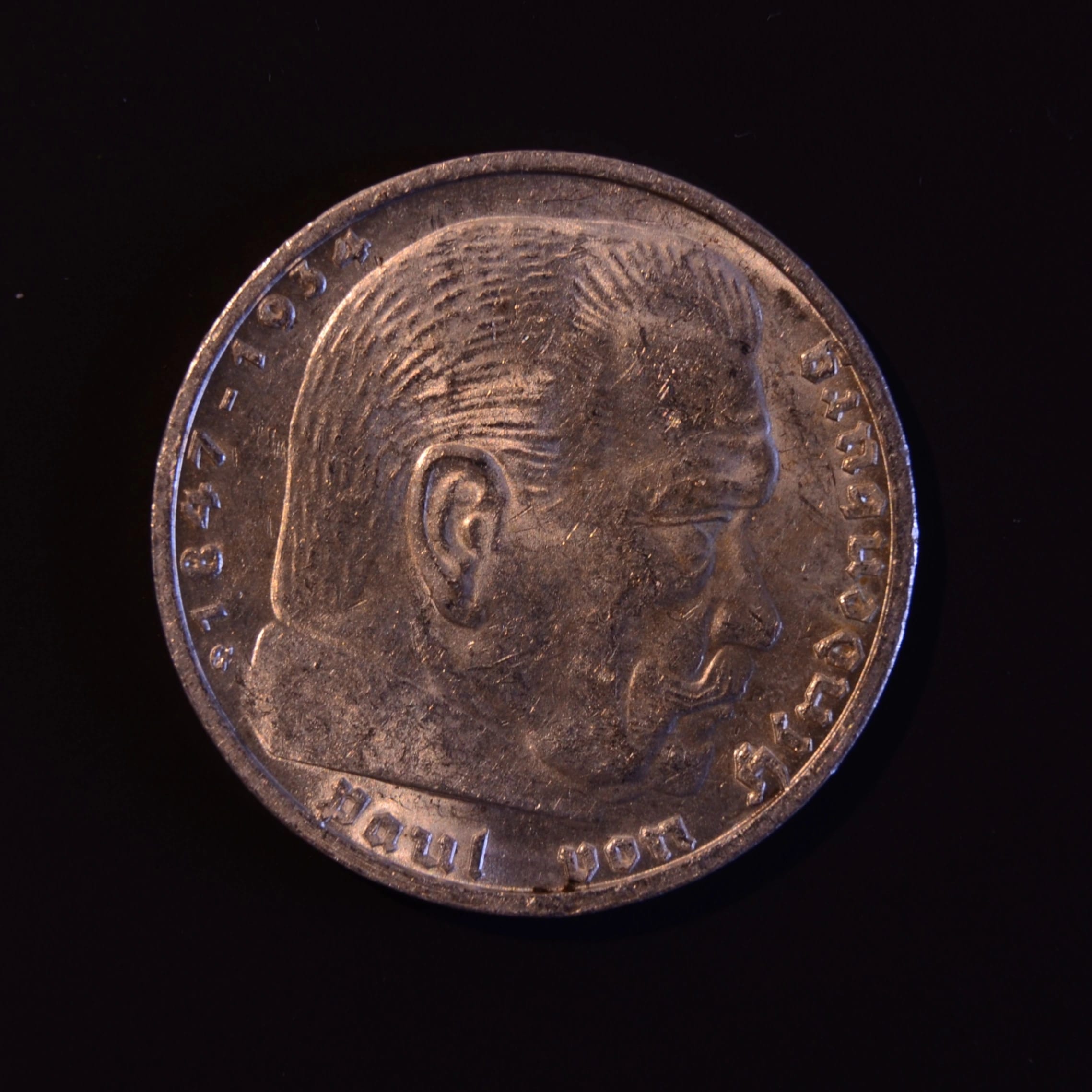 5 Mark 1937 G ERHALTUNG Silbermünze Deutsches Reich Paul von Hindenburg, Немецкий доктор Райх, 1937, 5 марок, серебро, состояние UNC — аверс