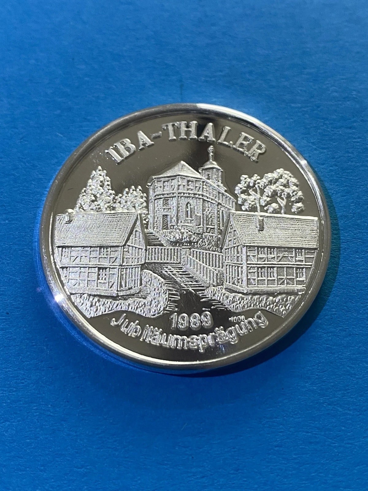 IBA-Thaler 1989 15g-1000 Silver — юбилейная монета, Германия, 1989, серебро, состояние UNC — аверс