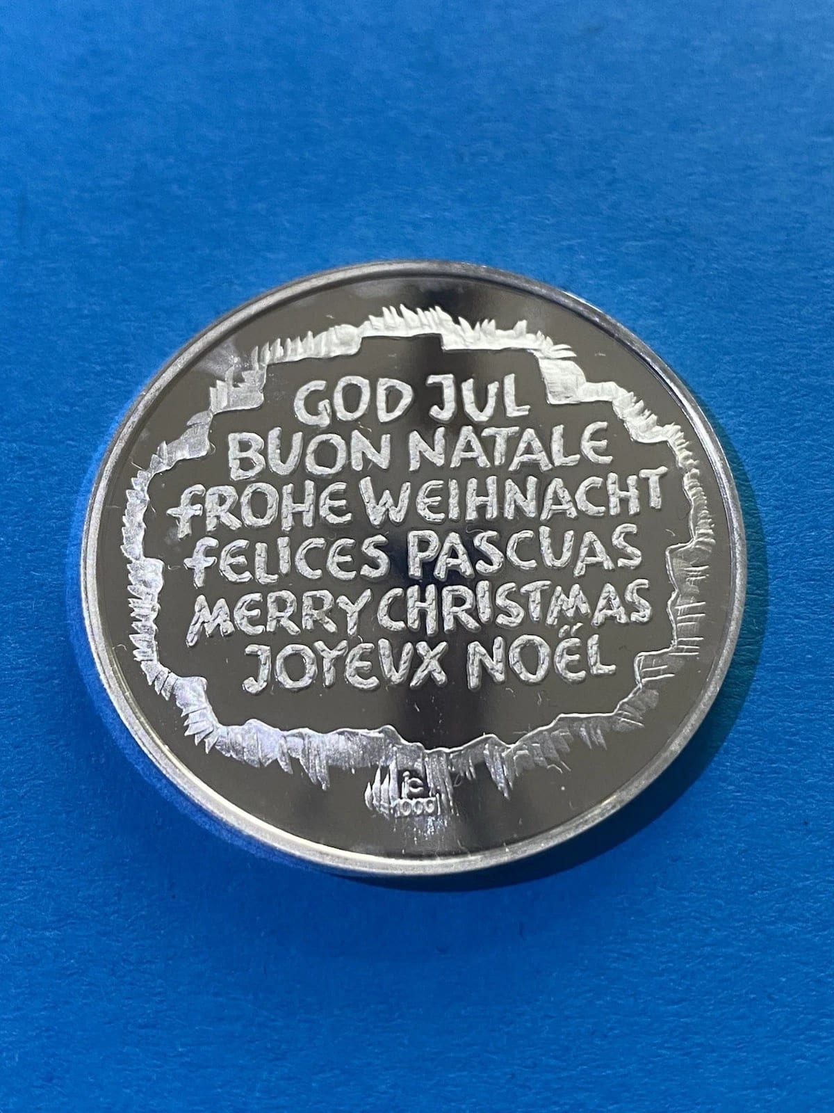 Christmas silver medal "Merry Christmas" 15 grams 1000 silver - proof / PP, Germany, 1, silver, condition UNC — obverse