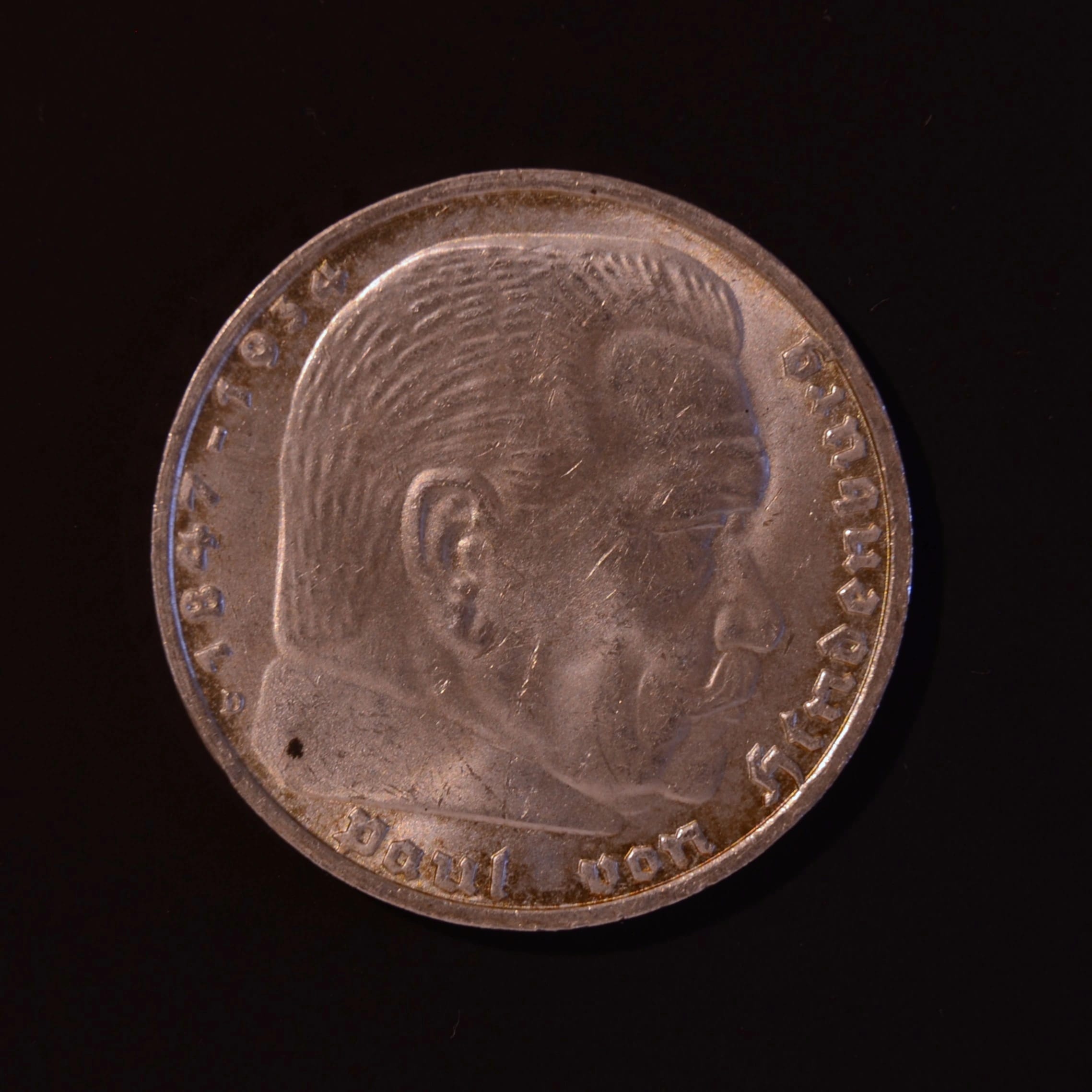5 Reichsmark 1935 D Hindenburg Silber, German Dr. Reich, 1935, 5 Reichsmark, silver, condition UNC — obverse
